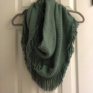 Blue/Green Fringe Infinity Scarf